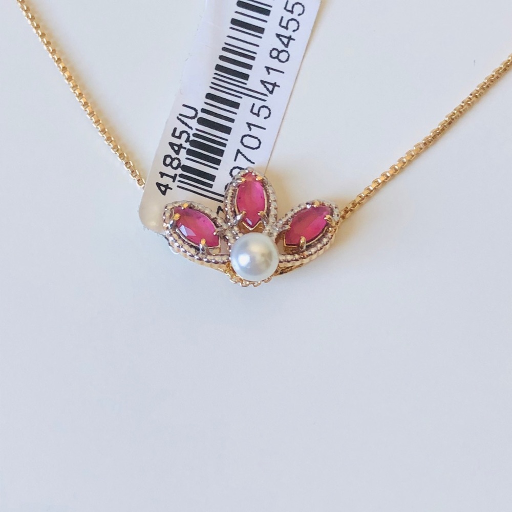 Pink pendant 18k gold plated